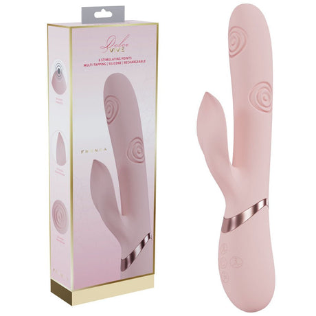 VIVE Fronda - Pink Rechargeable Tapping Rabbit Vibrator - VIBRATORS
