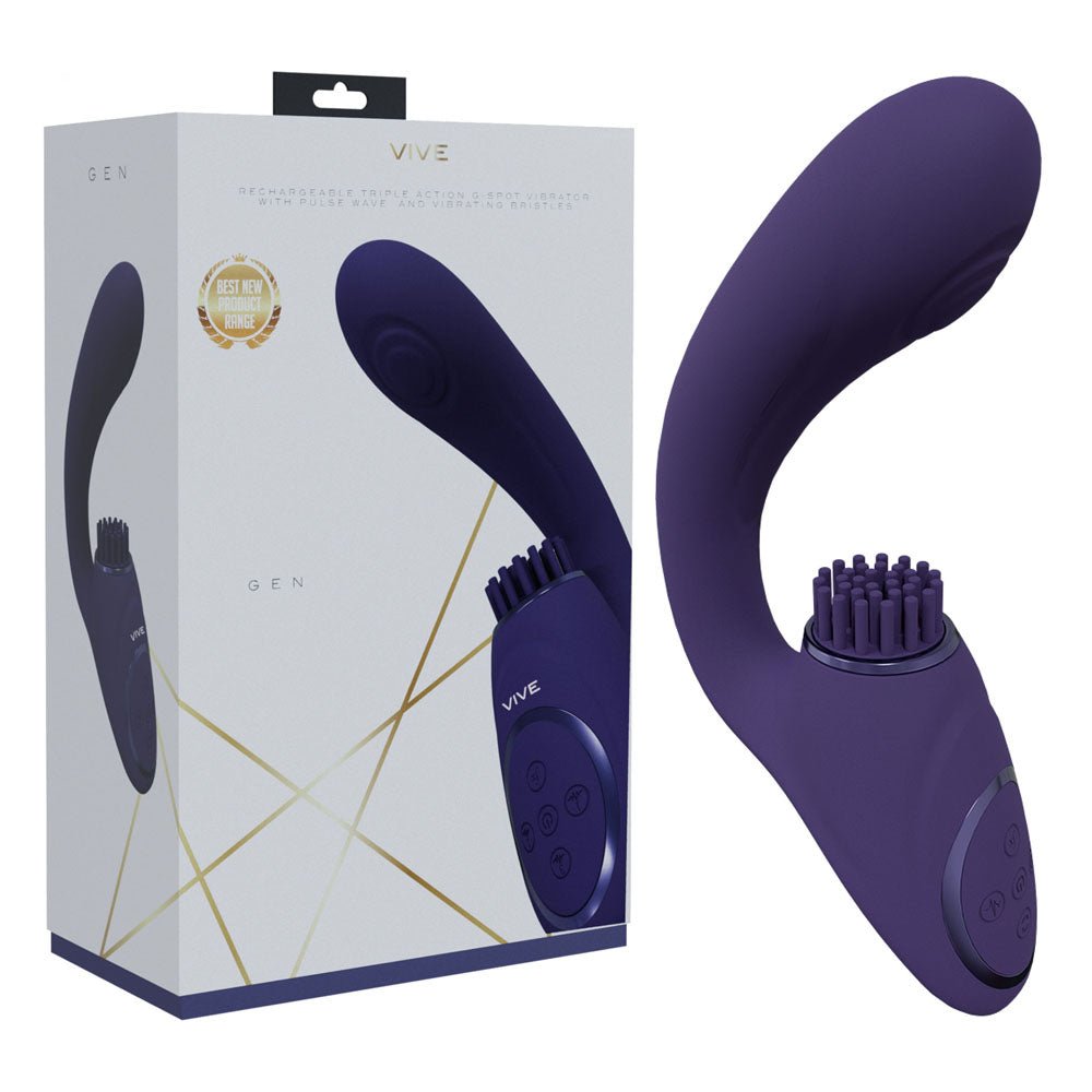 VIVE Gen - Purple Rechargeable Triple Motor Vibrator - VIBRATORS