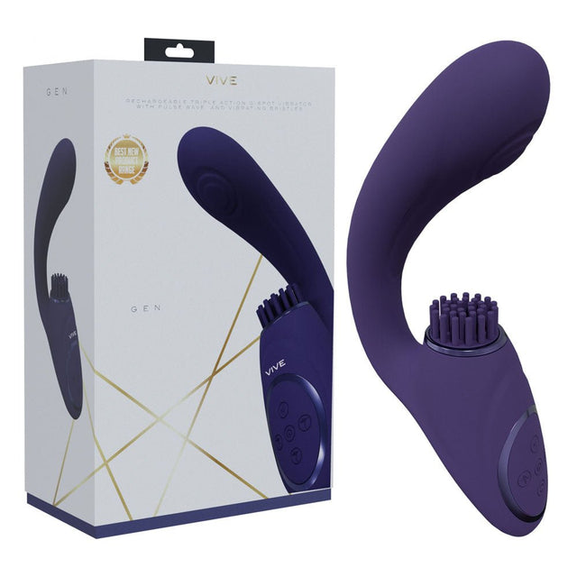 VIVE Gen - Purple Rechargeable Triple Motor Vibrator - VIBRATORS