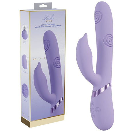 VIVE Pallina - Purple Rechargeable Tapping Rabbit Vibrator - VIBRATORS