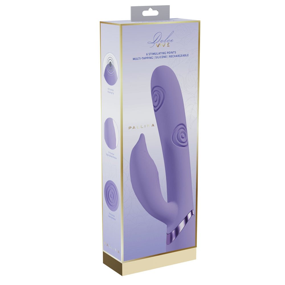 VIVE Pallina - Purple Rechargeable Tapping Rabbit Vibrator - VIBRATORS