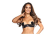 Wetlook Half Cup Zip Bra Black - Lingerie