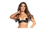 Wetlook Half Cup Zip Bra Black - Lingerie