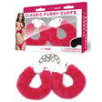 WhipSmart Classic Furry Cuffs - Hot Pink - Hot Pink Furry Restraints with Bonus Eye Mask - BONDAGE - TOYS