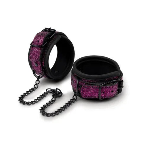 WhipSmart Dragons Lair Deluxe Wrist & Ankle Cuffs - Purple/Black Restraints - BONDAGE - TOYS