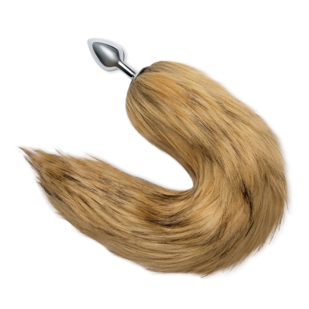 WhipSmart Furry Tales 14 Inch Brown Fox Tail - Metal 6.3 cm Butt Plug with Brown Fox Tail - Anal Toys