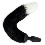 WhipSmart Furry Tales Silicone Foxtail Rechargeable Butt Plug - Black 9.5 cm Vibrating Butt Plug with Black Fox Tail & Remote Control - Anal Toys