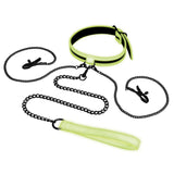 WhipSmart Glow In The Dark Collar with Nipple Clips & Leash - Naughty by Nature Adult Store