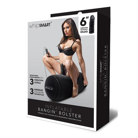 Whipsmart Inflatable Bangin Bolster - Black Inflatable Cushion with 6'' Vibrating Dong - MACHINES