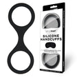 WhipSmart Silicone Handcuffs - Black - Black Restraint with Bonus Blindfold - BONDAGE - TOYS