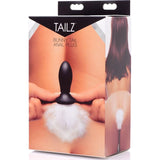 White Bunny Tail Anal Plug - Adult Toys
