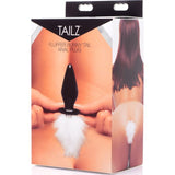 White Fluffer Bunny Tail Glass Anal Plug - Naughty by Nature Adult Store