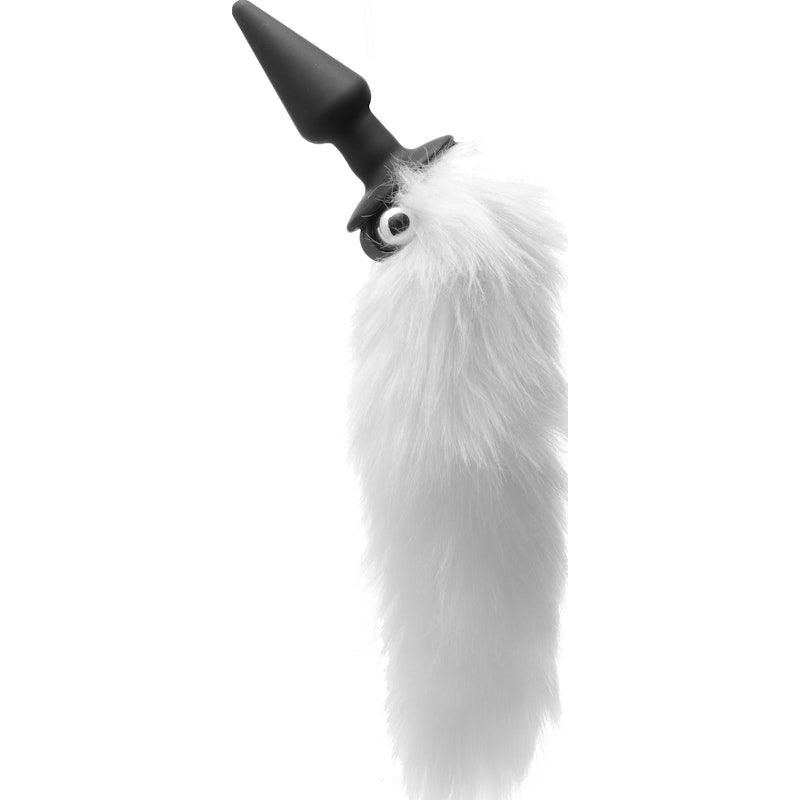 White Fox Tail Vibrating Anal Plug - Adult Toys