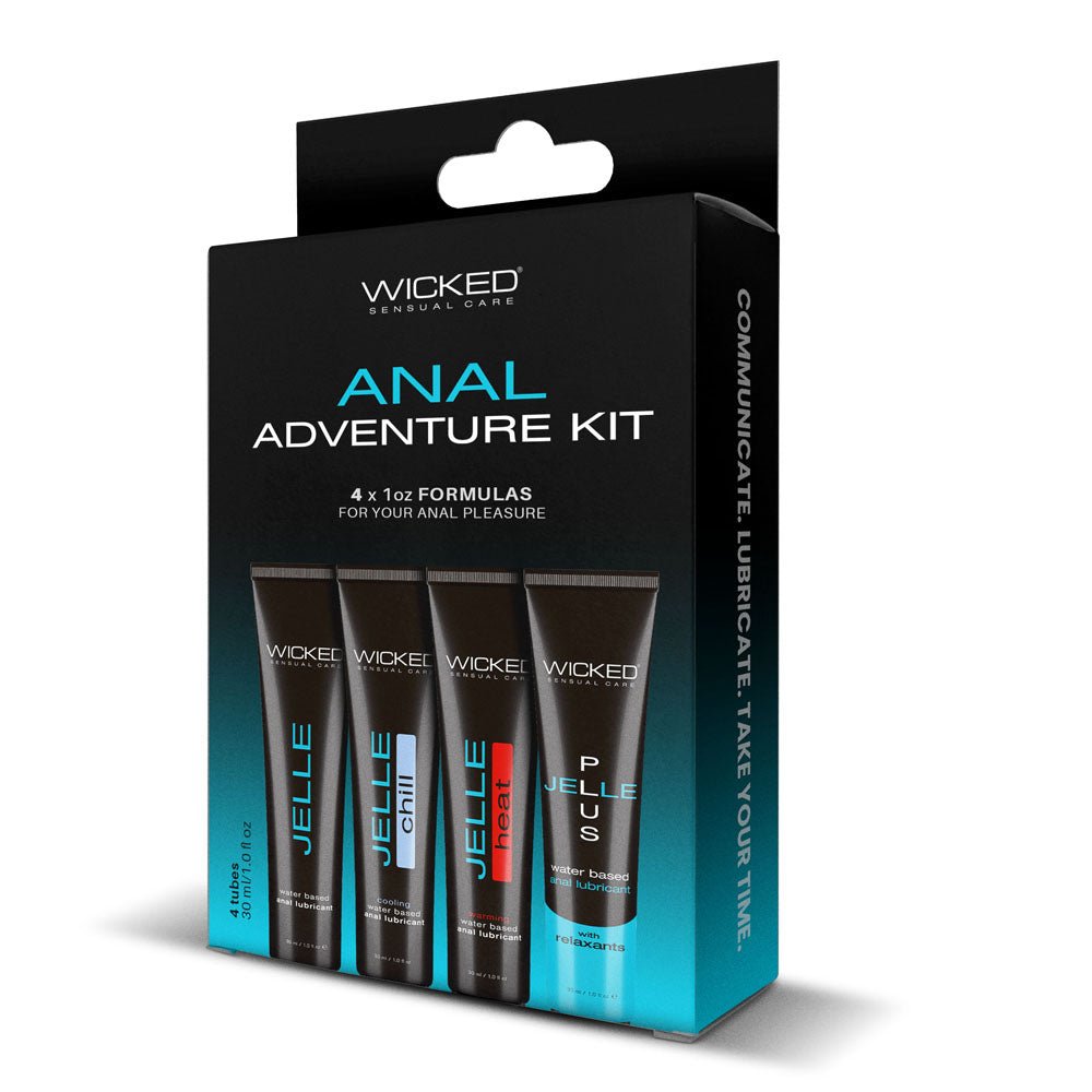 Wicked Anal Adventure Kit | Mixed Jelle Water - Based Lubricants 4 - Pack - LOTIONS & LUBES