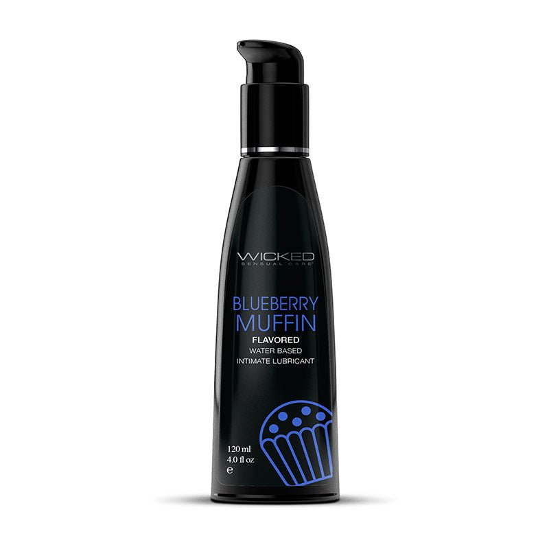 Wicked Aqua Blueberry Muffin Flavoured Lubricant - 120 ml (4 oz) Bottle - LOTIONS & LUBES