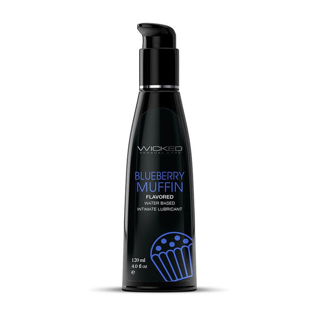 Wicked Aqua Blueberry Muffin Flavoured Lubricant - 120 ml (4 oz) Bottle - LOTIONS & LUBES