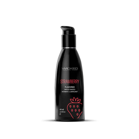 Wicked Aqua Strawberry Flavoured Water Based Lubricant 60ml - LOTIONS & LUBES