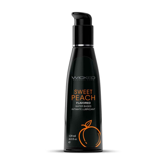 Wicked Aqua Sweet Peach Flavoured Lubricant - 120 ml (4 oz) Bottle - LOTIONS & LUBES