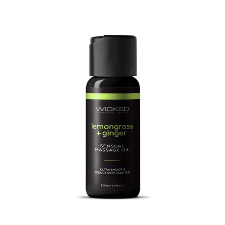 Wicked Sensual Massage Oil - Lemongrass + Ginger - LOTIONS & LUBES