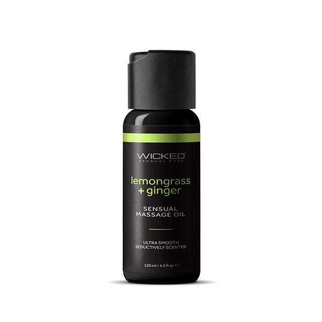 Wicked Sensual Massage Oil - Lemongrass + Ginger - LOTIONS & LUBES