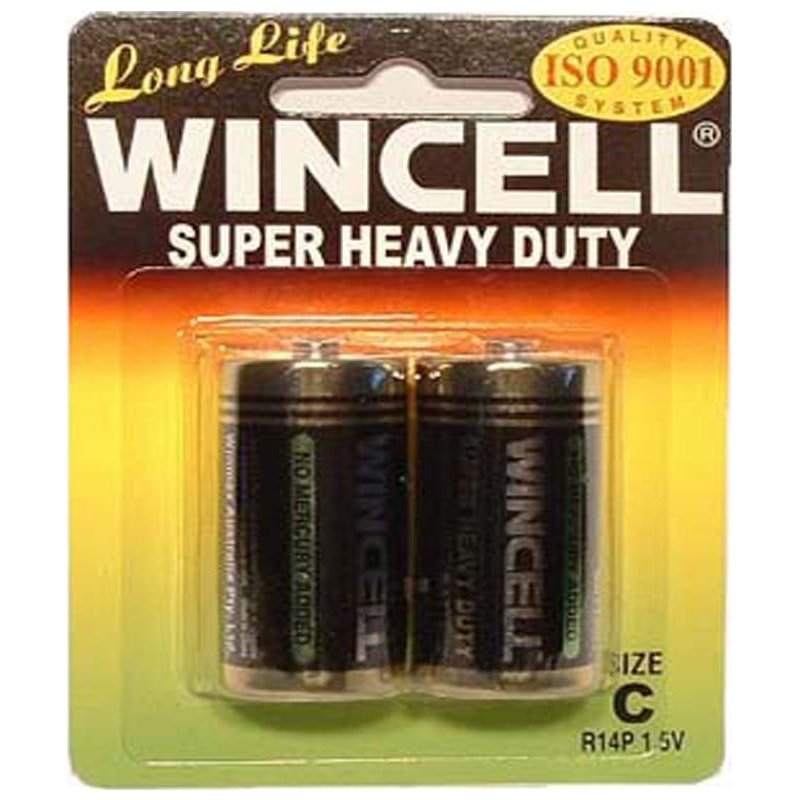 Wincell Super Heavy Duty C Size Carded 2Pk Battery - Stationary