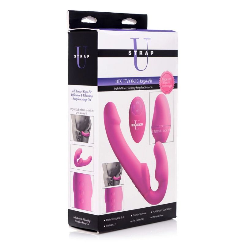 Worlds 1st Remote Control Inflatable Ergo - Fit Strapless Strap - On - Adult Toys