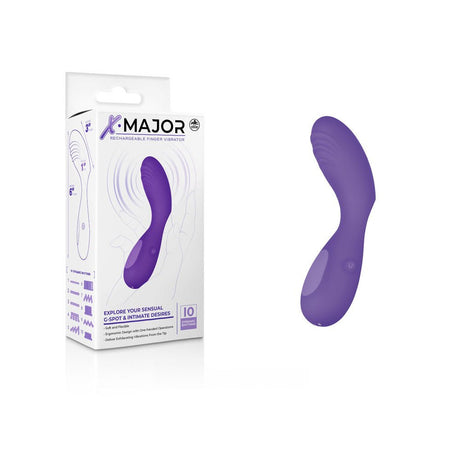 X Major Finger Vibe - Purple - Purple USB Rechargeable Finger Stimulator - STIMULATORS