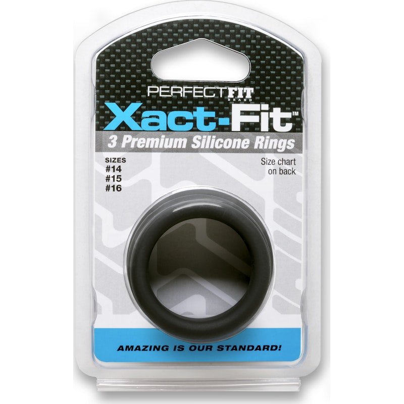 Xact-Fit Silicone Rings Medium 3 Ring Kit - Adult Toys