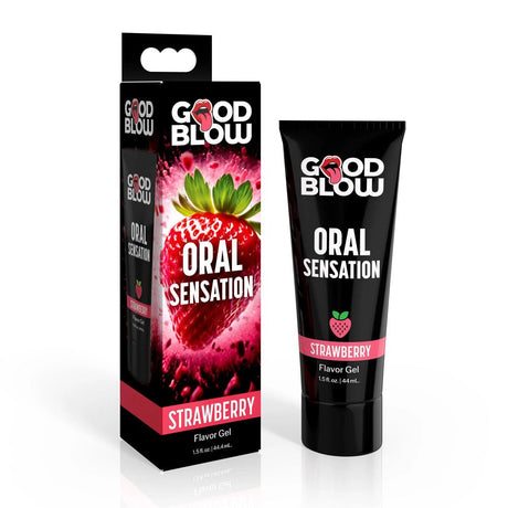 XR Brands Good Blow Warming Oral Sensation Gel - Strawberry, 44ml - LOTIONS & LUBES