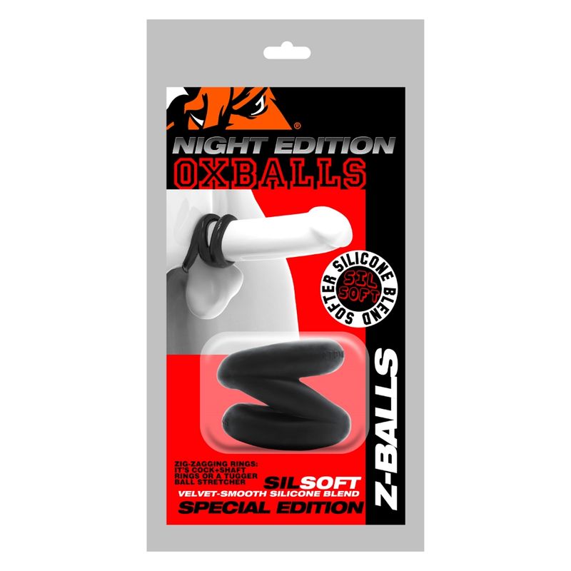 Z - Balls Zig - Zag Cock Ring / Ball Stretcher Night - Adult Toys