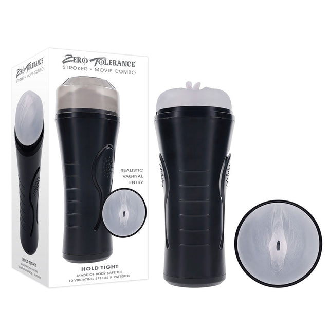 Zero Tolerance HOLD TIGHT - Clear USB Rechargeable Vibrating Vagina Stroker - MASTURBATORS