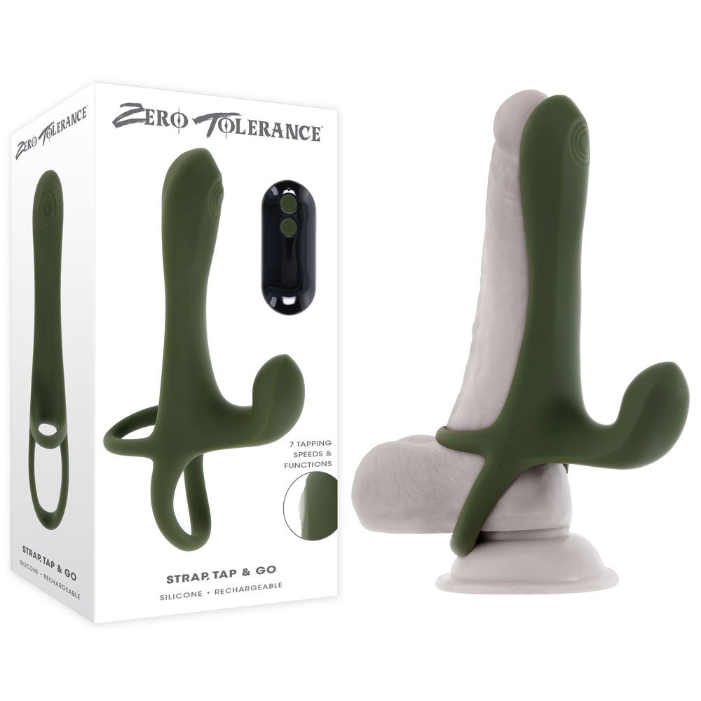 Zero Tolerance STRAP, TAP & GO - Vibrating & Tapping Sleeve & Wireless Remote - SLEEVES