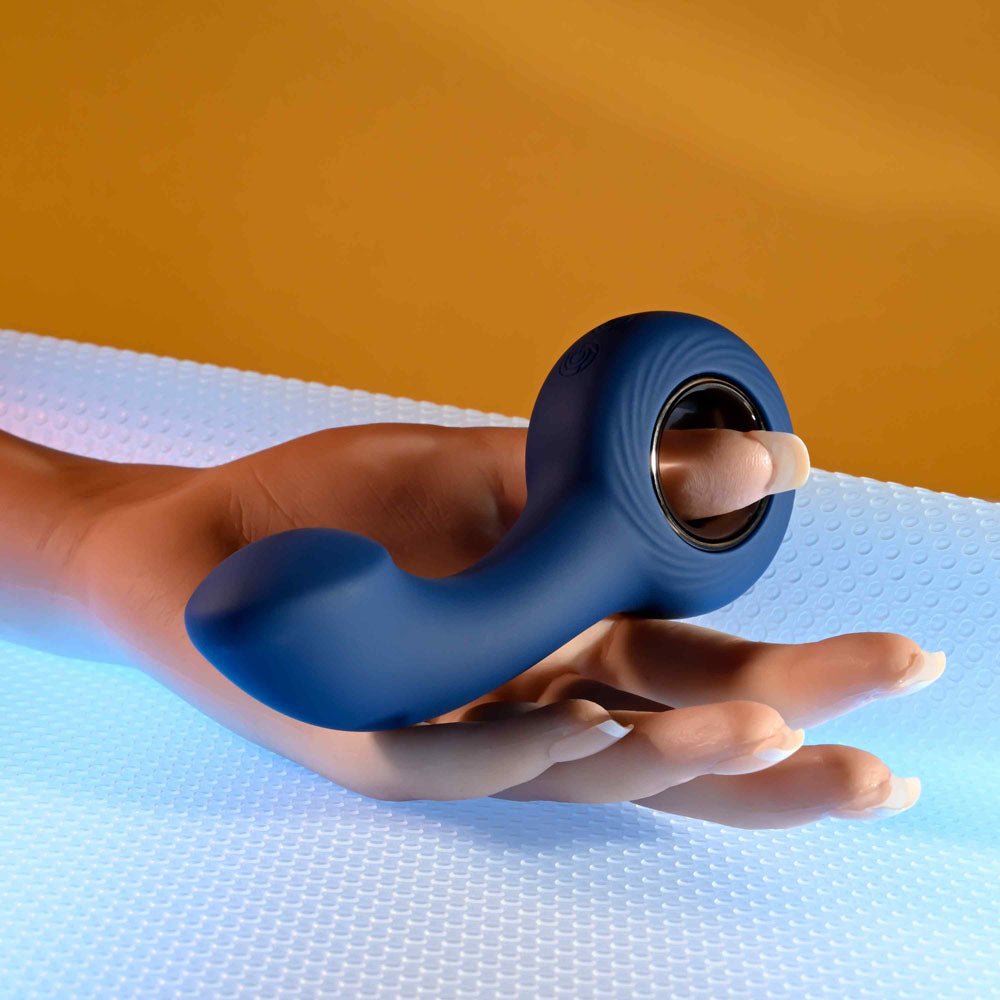 Zero Tolerance THE REACH - Blue 13.8 cm USB Rechargeable Vibrating Anal Plug - Anal Toys
