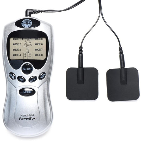 Zeus Handheld 8 Mode Power Box with Black Pads - Adult Toys