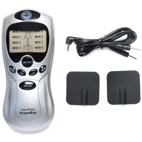 Zeus Handheld 8 Mode Power Box with Black Pads - Adult Toys