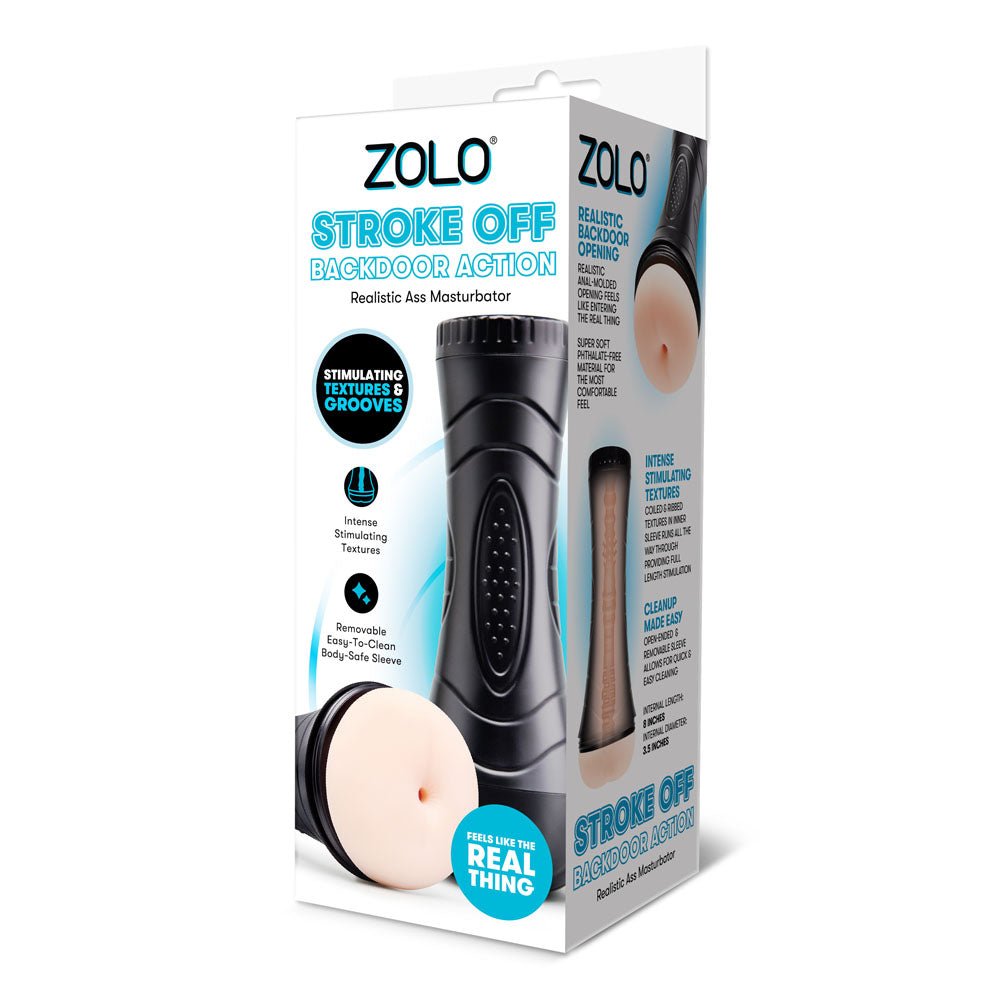 Zolo Stroke Off Backdoor Action Flesh Anal Stroker - MASTURBATORS