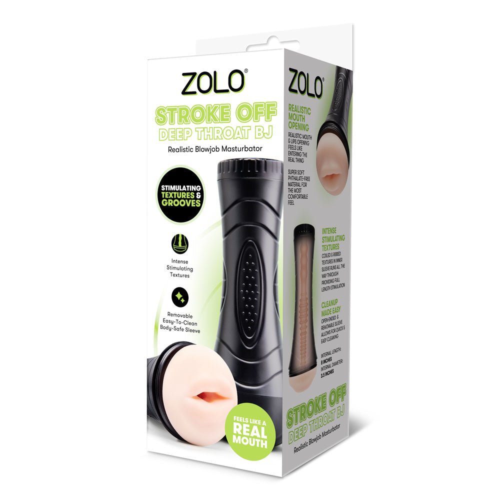 Zolo Stroke Off Deep Throat Flesh Mouth Stroker Realistic Feel - MASTURBATORS