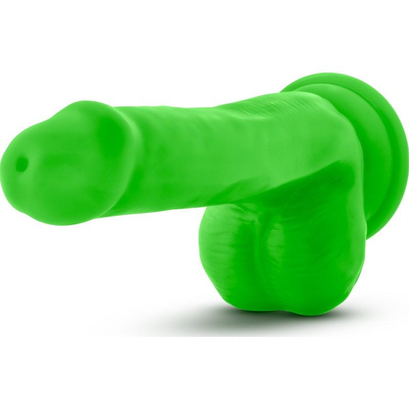 Neo Dual Density Cock With Balls 6in Neon Green - Naughty by Nature Adult Store