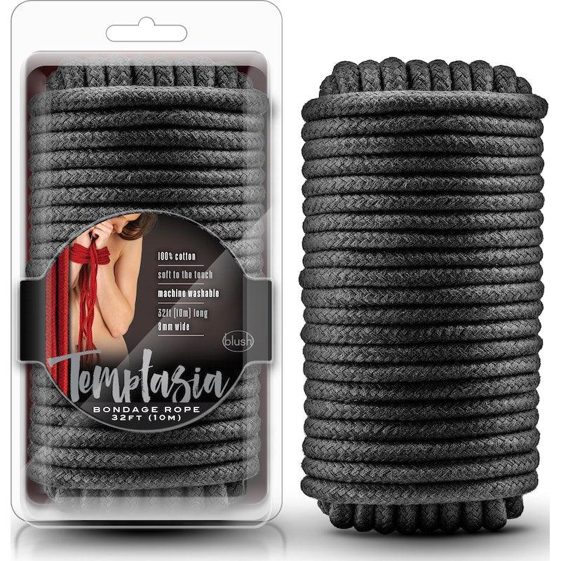 Temptasia Bondage Rope 10m Black - Naughty by Nature Adult Store