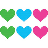 Neon Heart Pasties 3 Pk Green/Blue/Pink - Naughty by Nature Adult Store