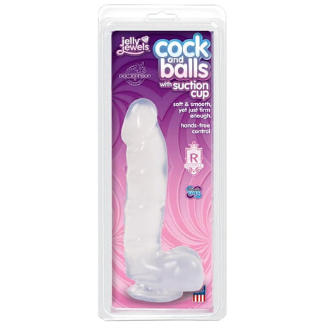 Cock And Balls With Suction Cup Diamond Clear - Naughty by Nature Adult Store