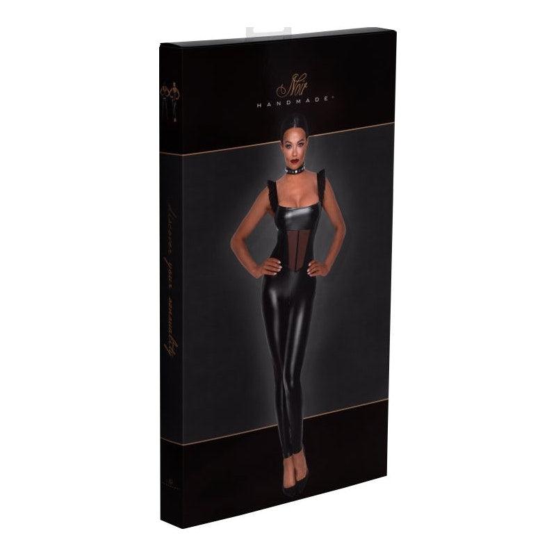 Power Wetlook Overall w Tulle Panel - Naughty by Nature Adult Store