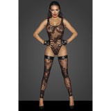 Tulle Bodysuit w Patterned Flock Embroidery - Naughty by Nature Adult Store