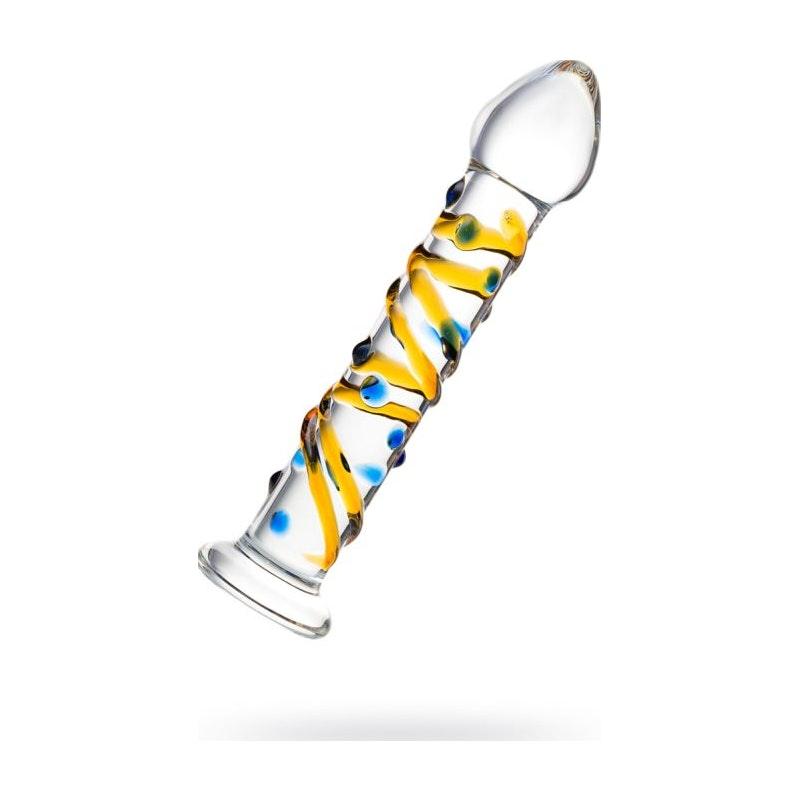 Sexus Glass Dildo Yellow 17.2cm - Naughty by Nature Adult Store