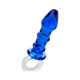 Sexus Glass Butt Plug Navy 16cm - Naughty by Nature Adult Store