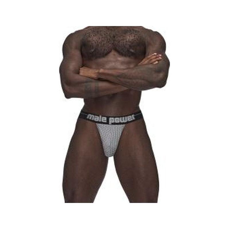 Male Power Sexagon Strappy Ring Jock Grey - Naughty by Nature Adult Store