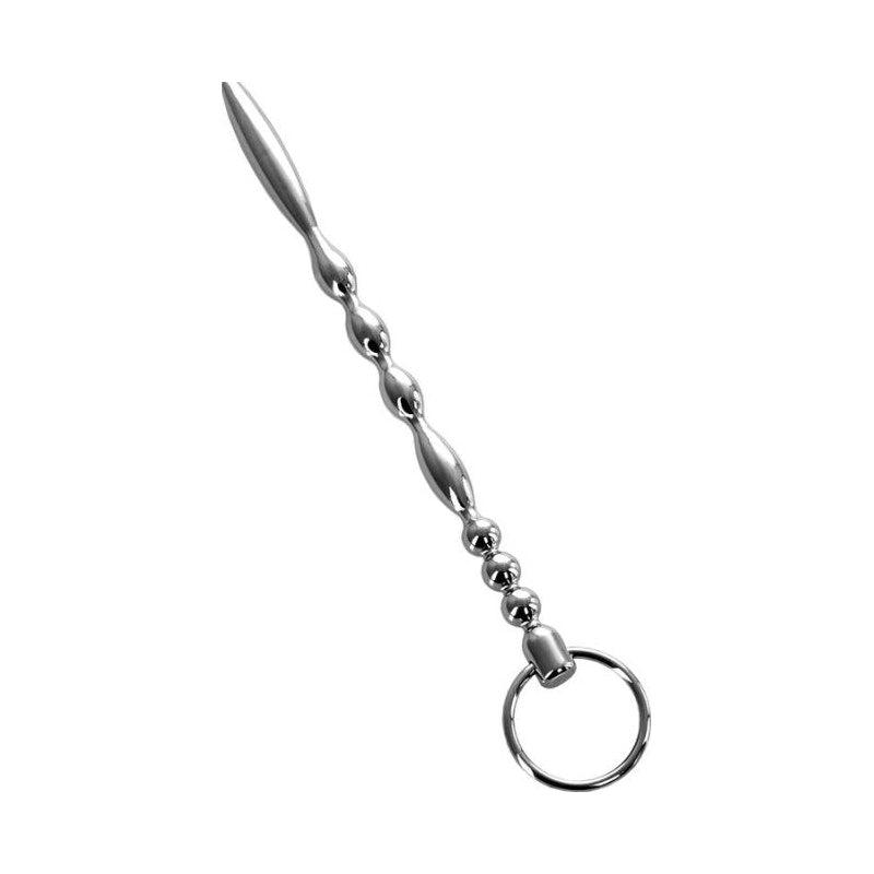 Silver Metal Urethral Plug w Ring - Naughty by Nature Adult Store