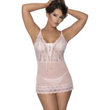 Lace Chemise and G-String Blush - Naughty by Nature Adult Store