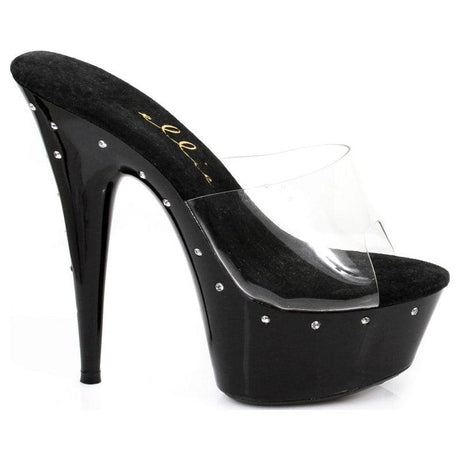 Slip On Rhinestone Platform Black 6in - Naughty by Nature Adult Store