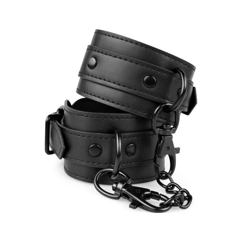 Faux Leather Handcuffs Black - Naughty by Nature Adult Store